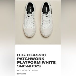 Article No. O.G. Classic Patchwork Platform Sneakers in White